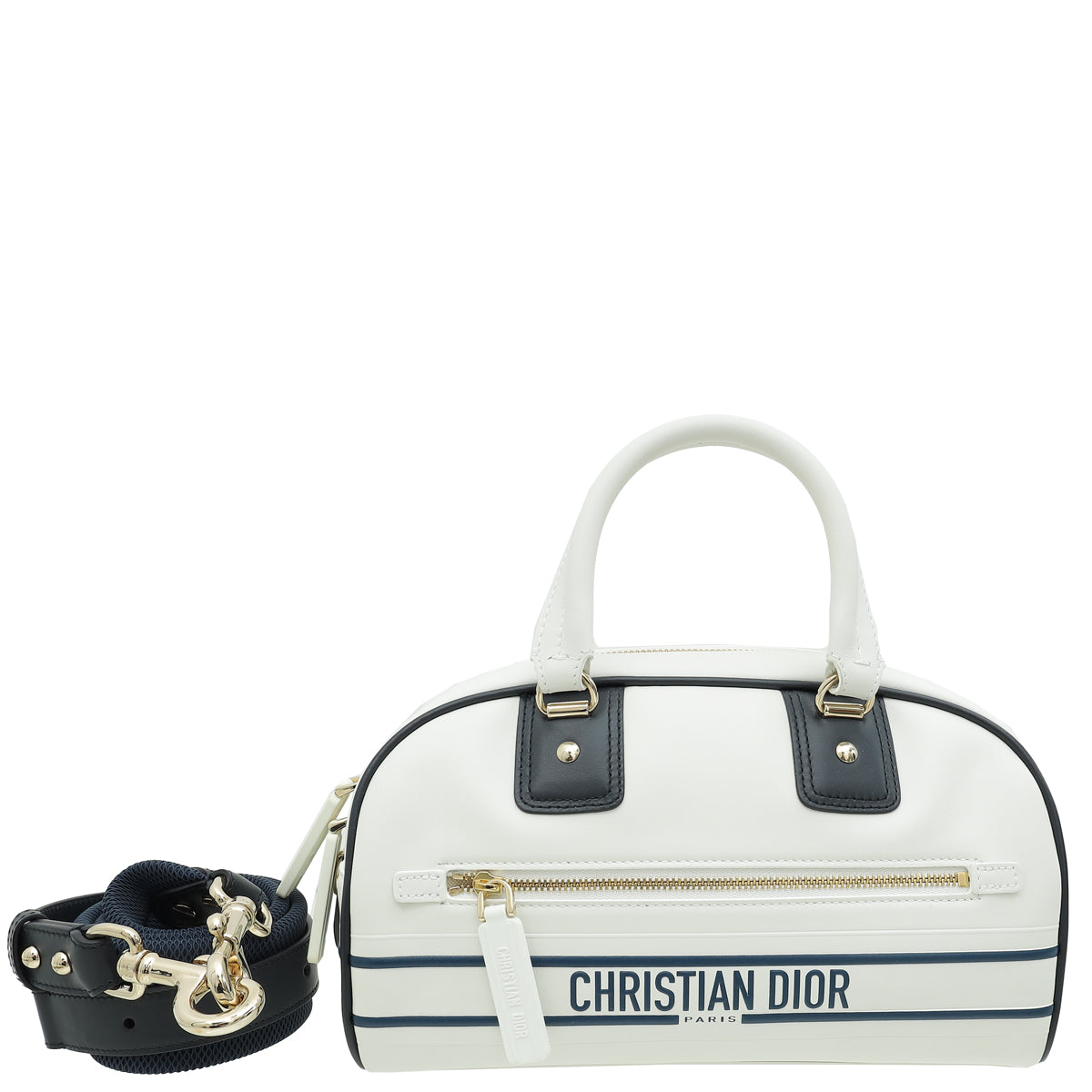 Christian Dior Bicolor Vibe Zip Small Bowling Bag