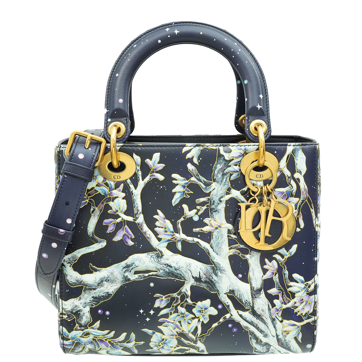 Christian Dior Dark Blue L.E Lady Dior Raqib Shaw Medium Bag-Christian Dior-THE CLOSET