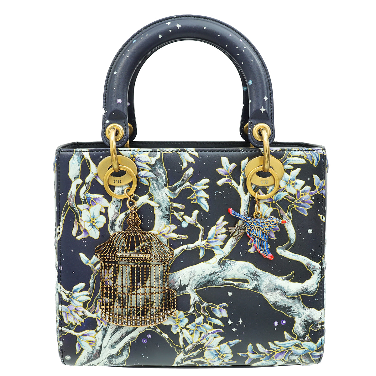 Christian Dior Dark Blue L.E Lady Dior Raqib Shaw Medium Bag-Christian Dior-THE CLOSET