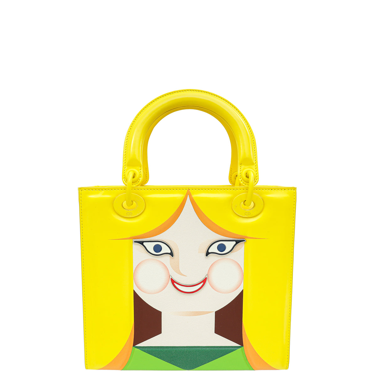 Christian Dior Yellow Multicolor Art Ltd. Ed. Leonhard Hurzlmeier Lady Dior Medium Bag-Christian Dior-THE CLOSET