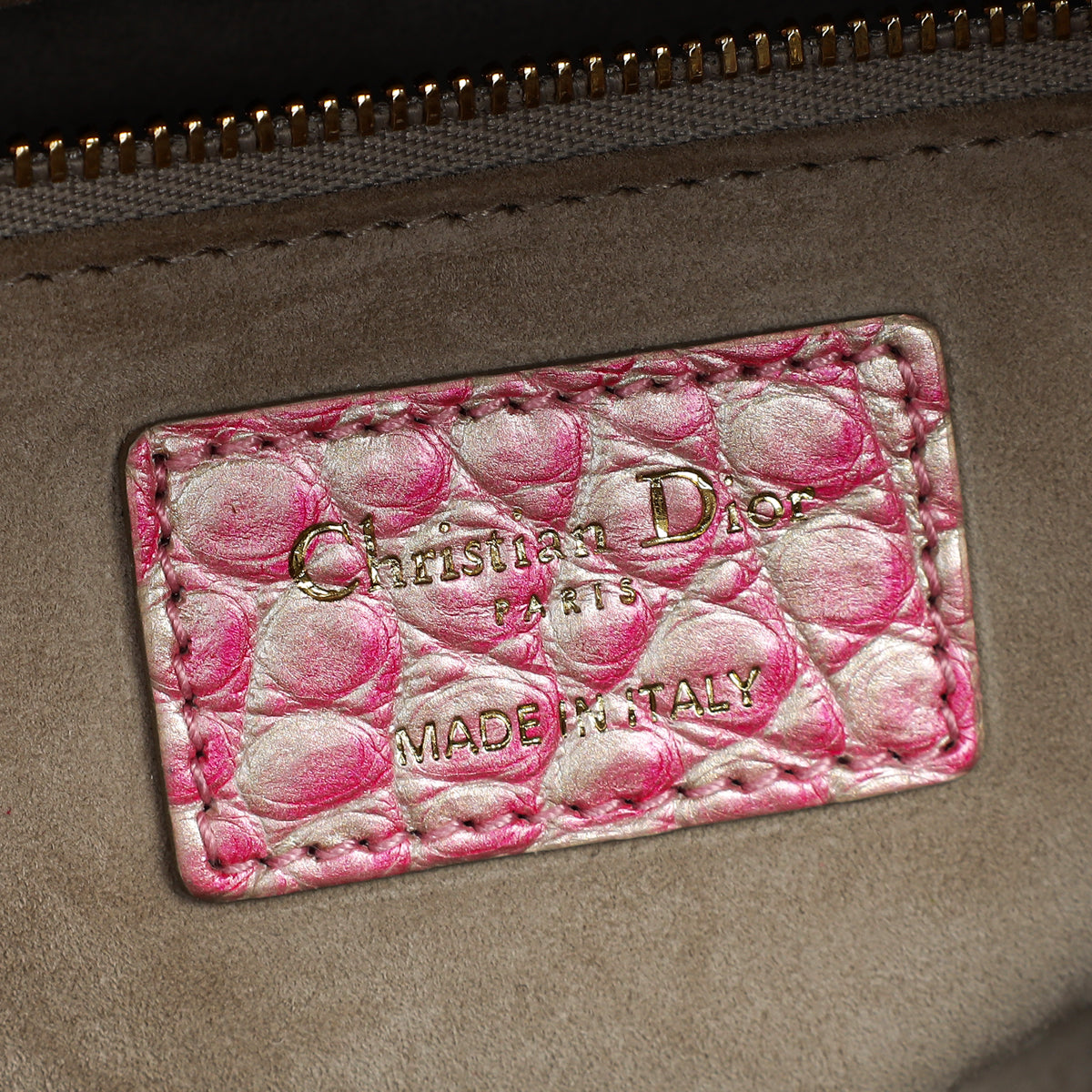 Christian Dior Bicolor Metallic Lady Dior Alligator Small Bag