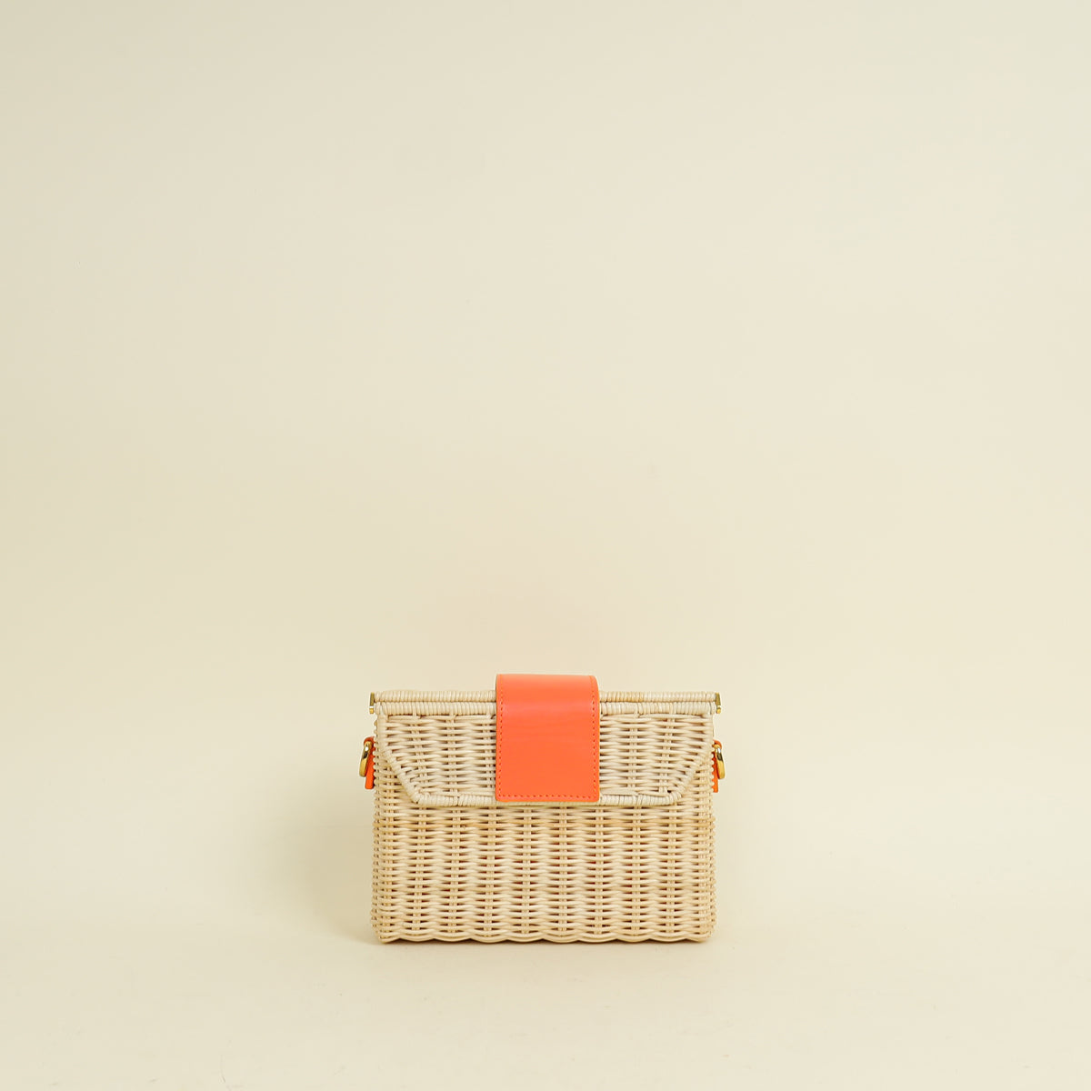Christian Dior Neon Orange 30 Montaigne Wicker Box Bag
