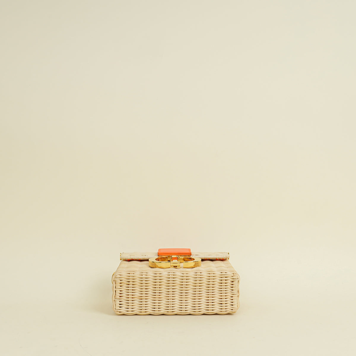 Christian Dior Neon Orange 30 Montaigne Wicker Box Bag