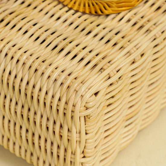 Christian Dior Neon Orange 30 Montaigne Wicker Box Bag