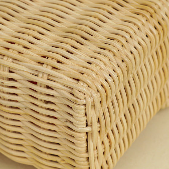 Christian Dior Neon Orange 30 Montaigne Wicker Box Bag