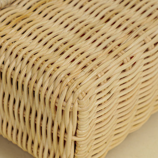 Christian Dior Neon Orange 30 Montaigne Wicker Box Bag