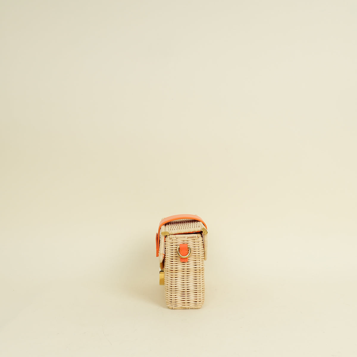 Christian Dior Neon Orange 30 Montaigne Wicker Box Bag