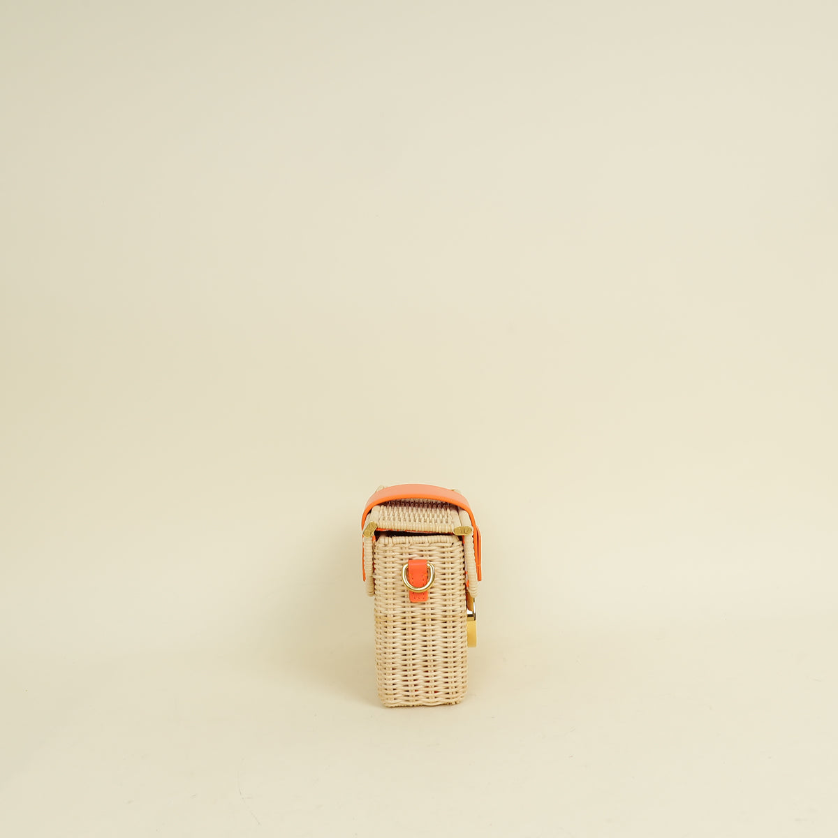 Christian Dior Neon Orange 30 Montaigne Wicker Box Bag