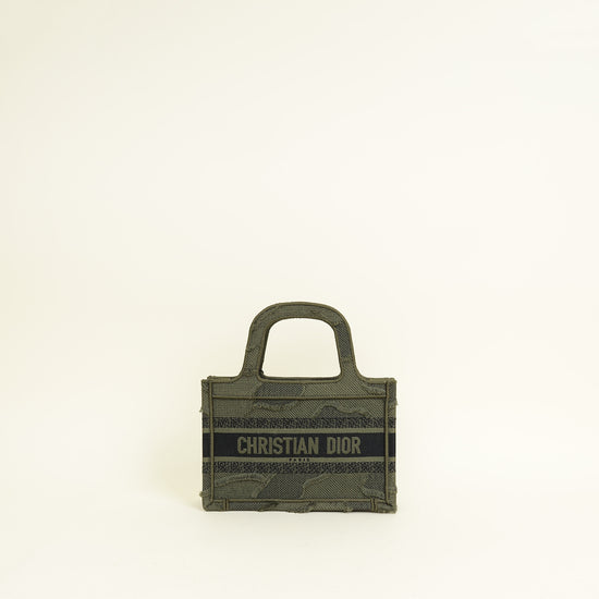 Christian Dior Bicolor Mini Book Tote Camouflage Bag