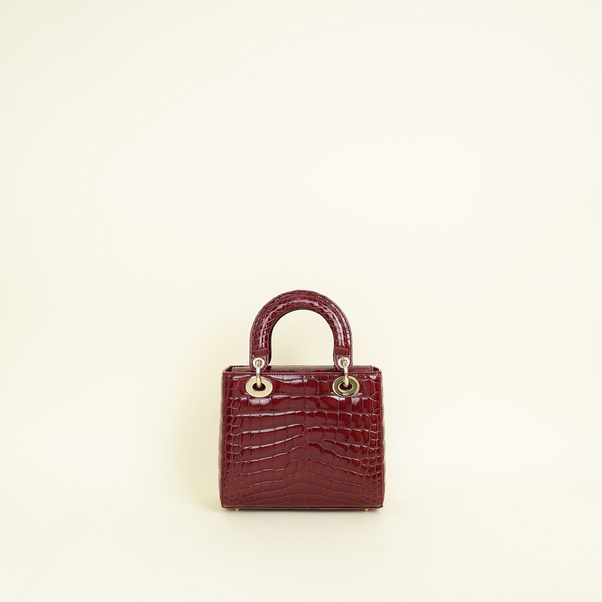 Christian Dior Burgundy Lady Dior Alligator Small Bag