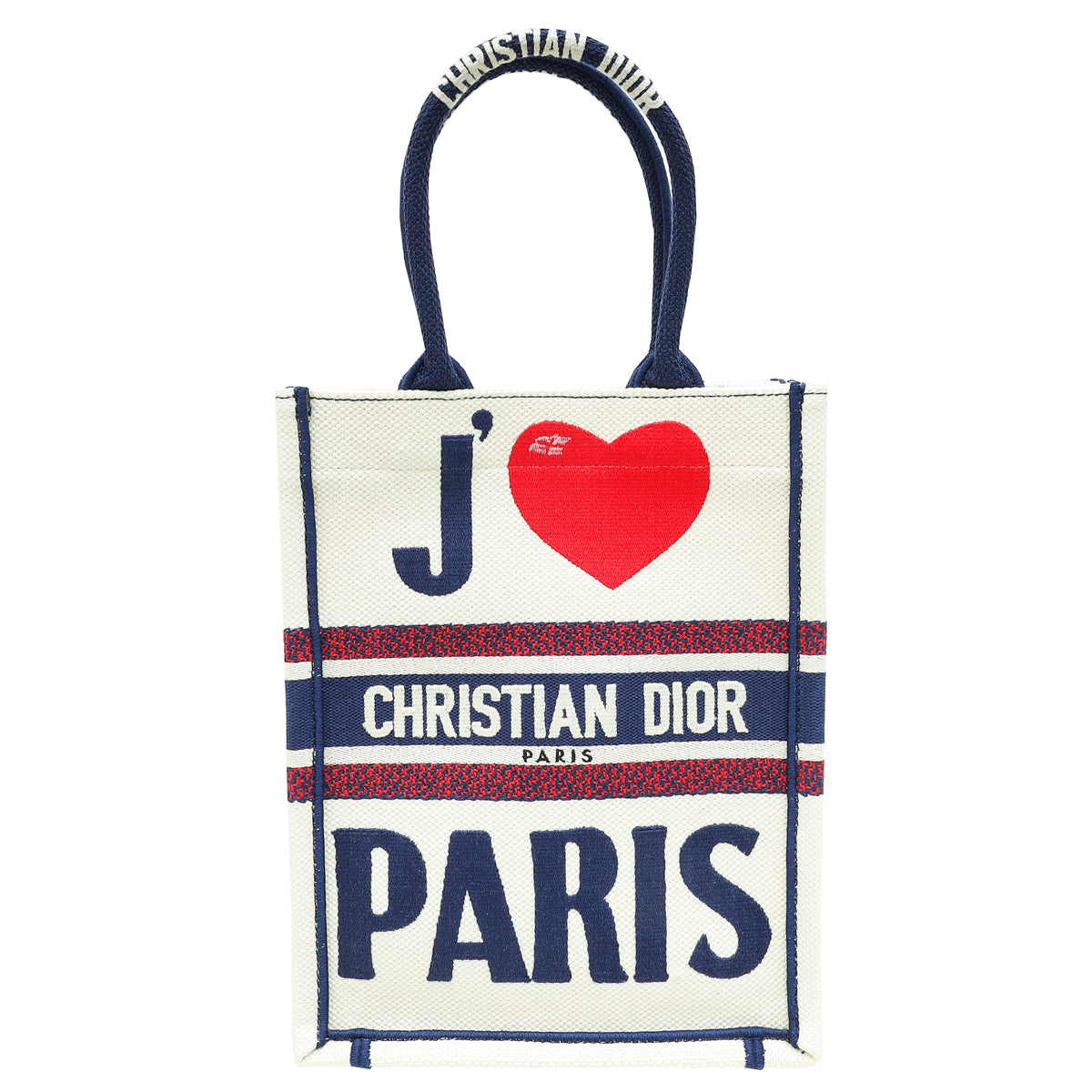 Christian Dior Tricolor I love Paris Vertical Book Tote Bag-Christian Dior-THE CLOSET