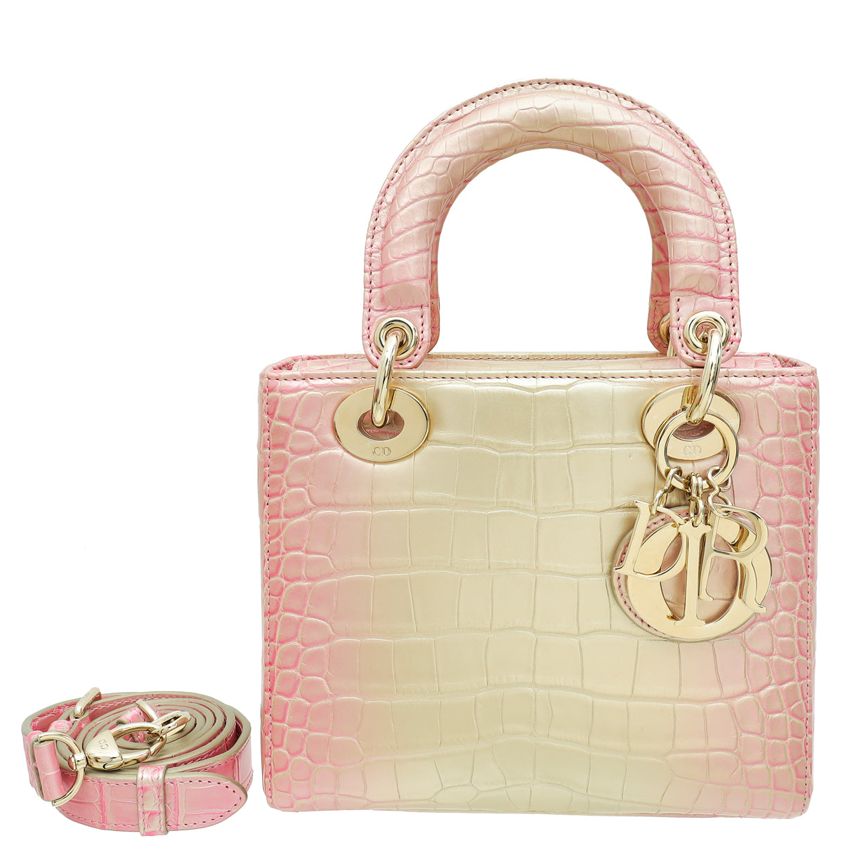 Christian Dior Metallic Bicolor Alligator Lady Dior Small Bag-Christian Dior-THE CLOSET