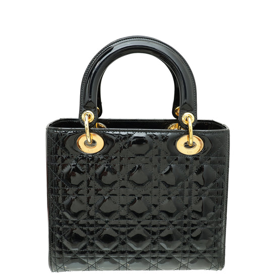 Christian Dior Black Lady Dior Medium Bag