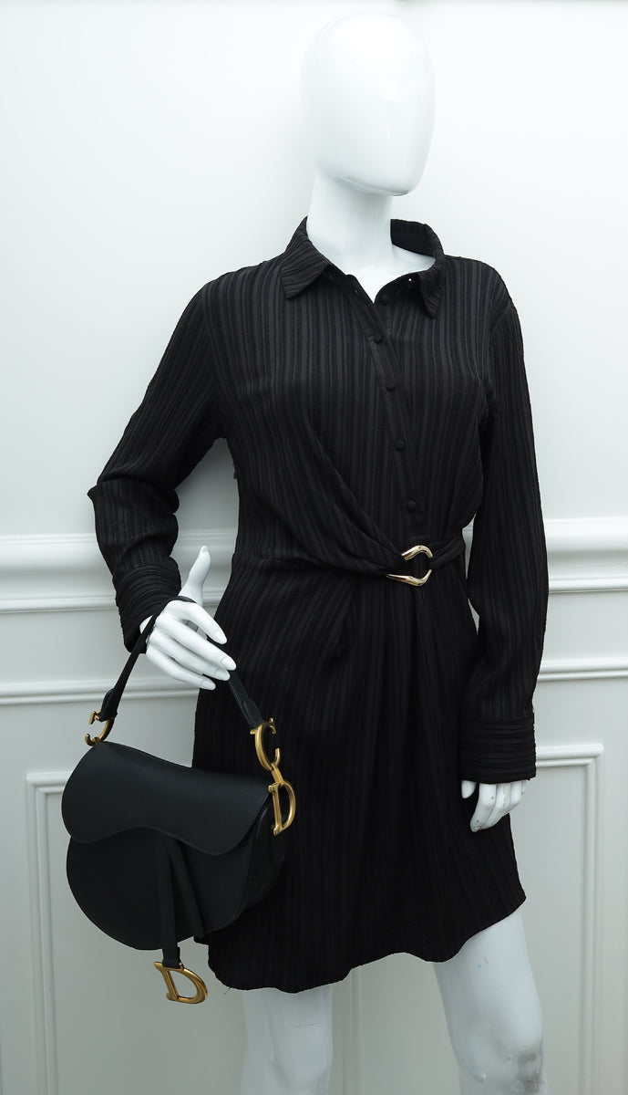 Christian Dior Black Saddle Bag – THE CLOSET