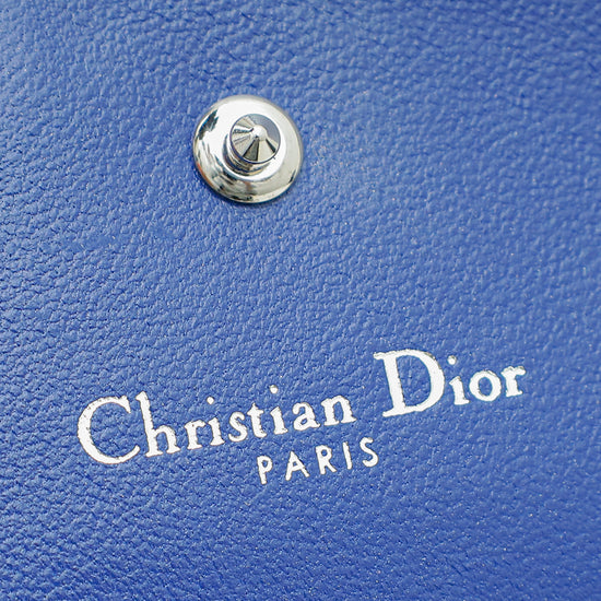 Christian Dior Blue Diorama Wallet On Chain