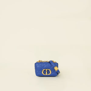 Christian Dior Royal Blue Caro Micro Crossbody Bag