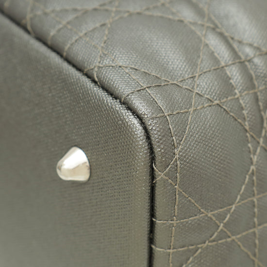 Christian Dior Metallic Gray Panarea Tote Small Bag
