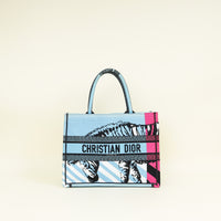Christian Dior Bicolor Book Tote D-Jungle Pop Embroidery Medium Bag CATHRINE INITIAL-Handbags-Christian Dior-THE CLOSET