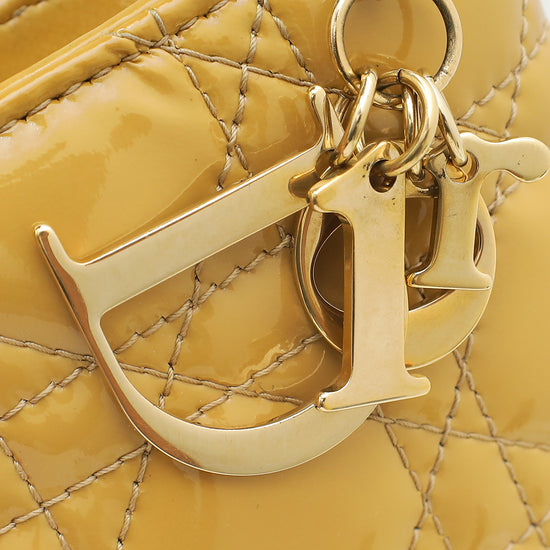 Christian Dior Beige Lady Dior Convertible Chain Clutch Bag