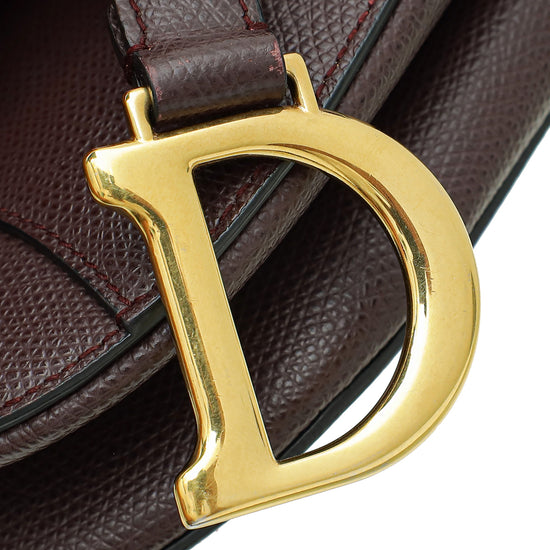 Christian Dior Burgundy Mini Saddle Bag w/Strap