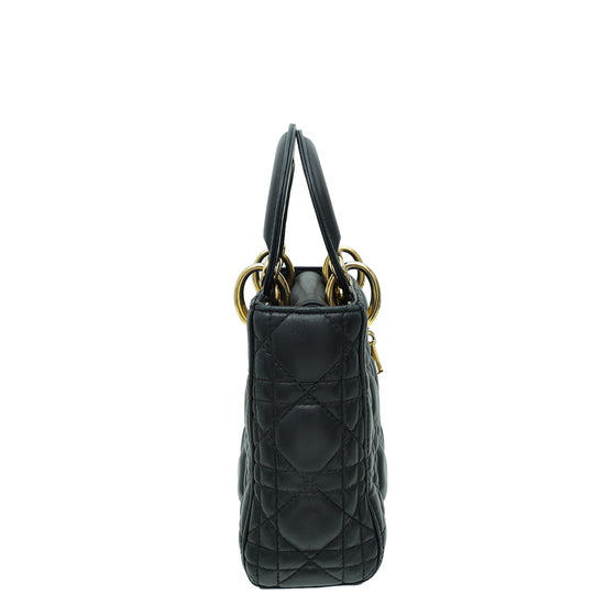 Christian Dior Black Lady Dior Mini Strap Bag