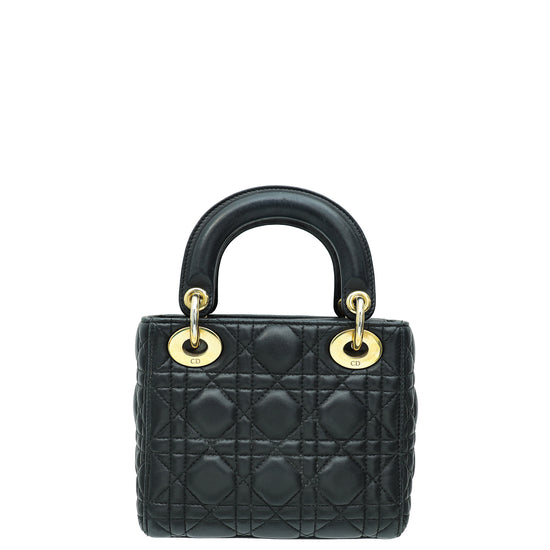 Christian Dior Black Lady Dior Mini Strap Bag