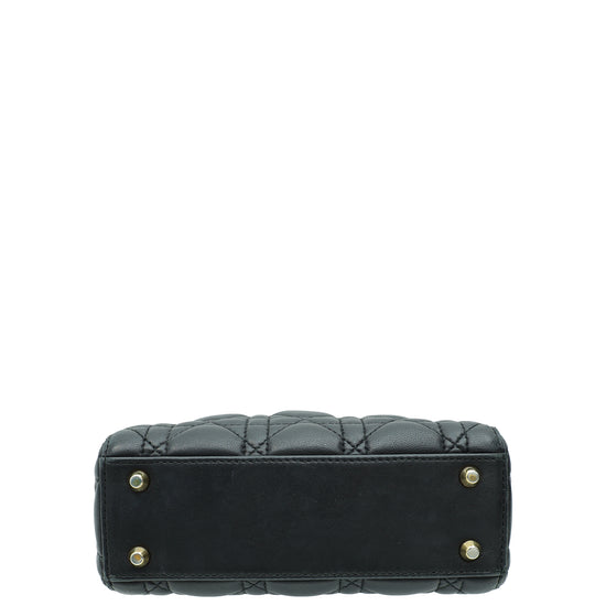 Christian Dior Black Lady Dior Mini Strap Bag