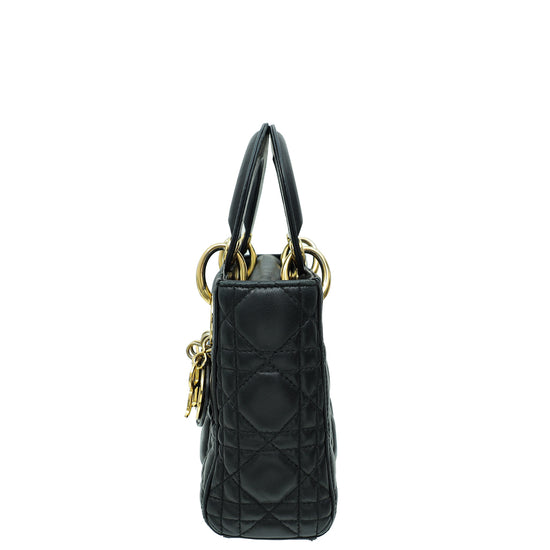 Christian Dior Black Lady Dior Mini Strap Bag