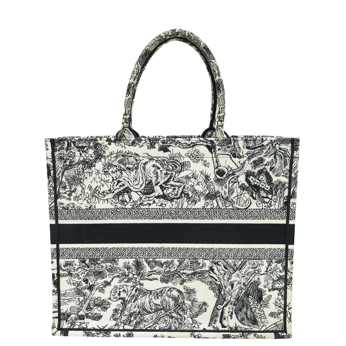 Christian Dior Toile De Jouy Embroidery Book Tote Large Bag-Christian Dior-THE CLOSET