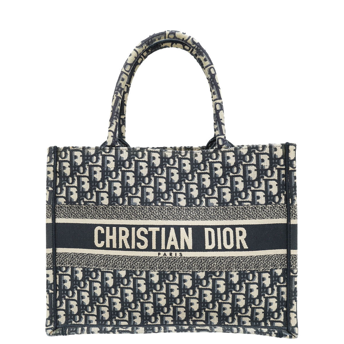 Christian Dior Bicolor Oblique Embroidered Book Tote Medium Bag-Christian Dior-THE CLOSET