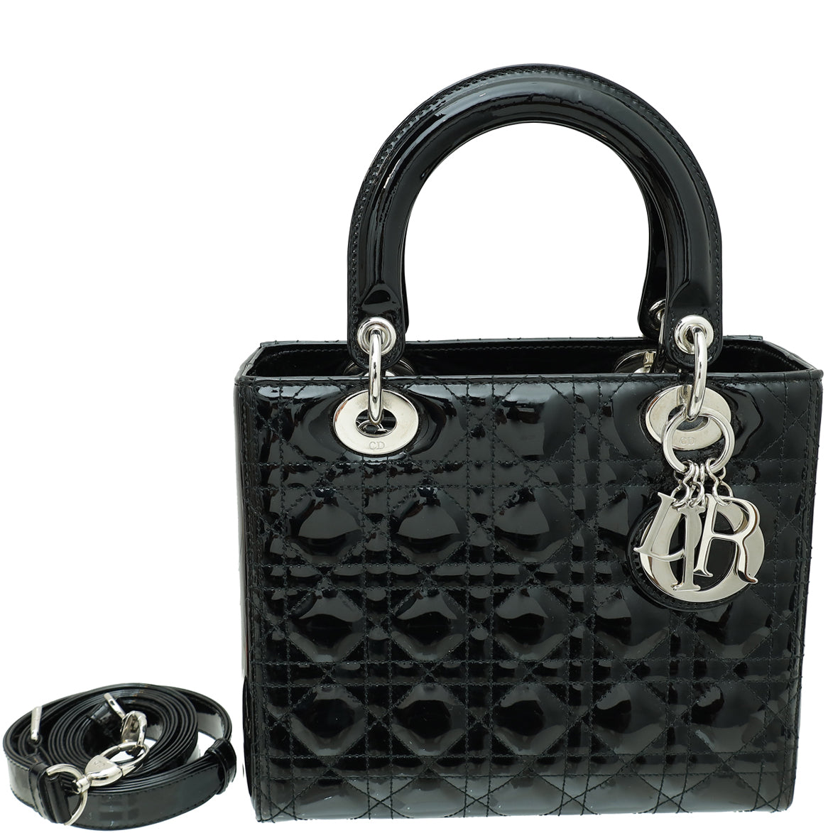 Christian Dior Black Lady Dior Medium Bag