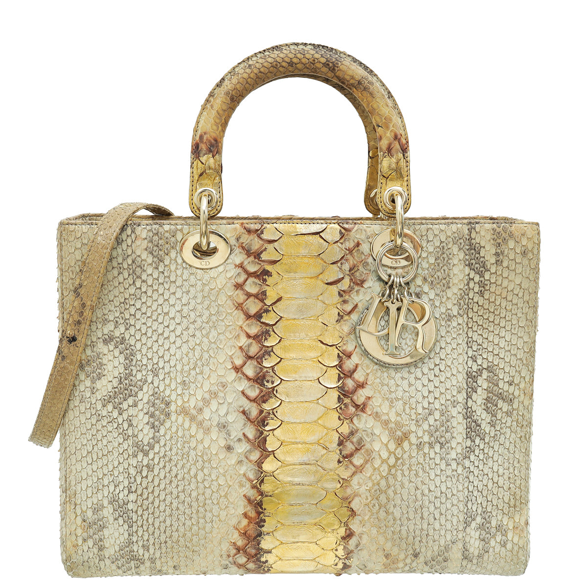 Christian Dior Bicolor Python Lady Dior Large Bag-Christian Dior-THE CLOSET