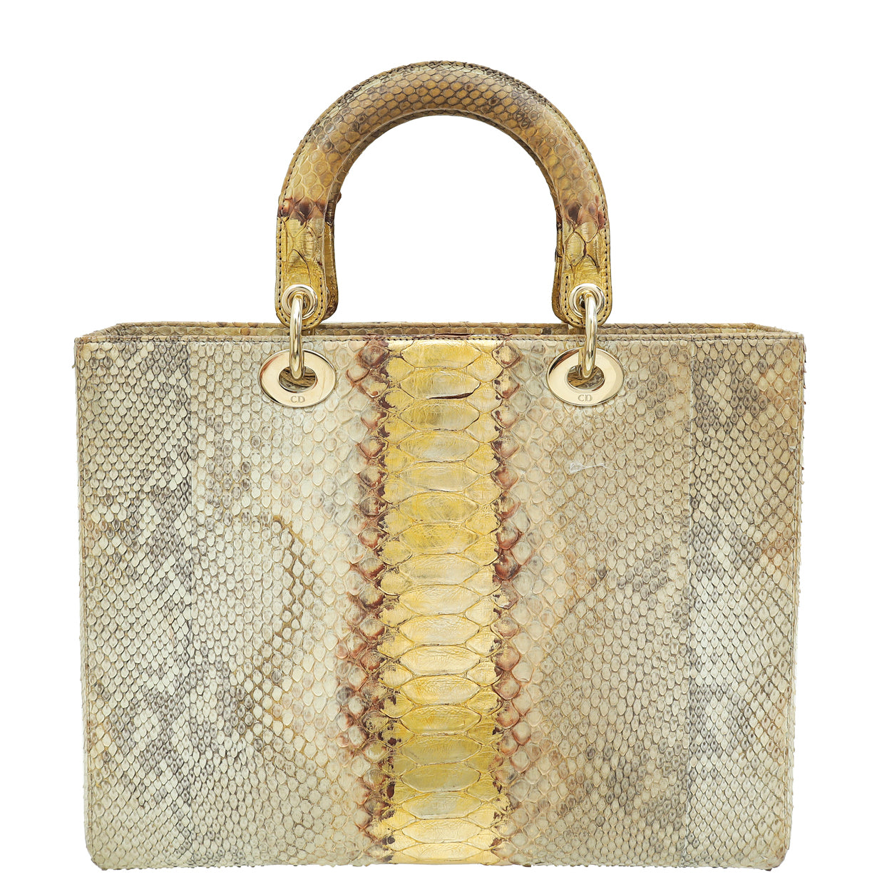 Christian Dior Bicolor Python Lady Dior Large Bag-Christian Dior-THE CLOSET