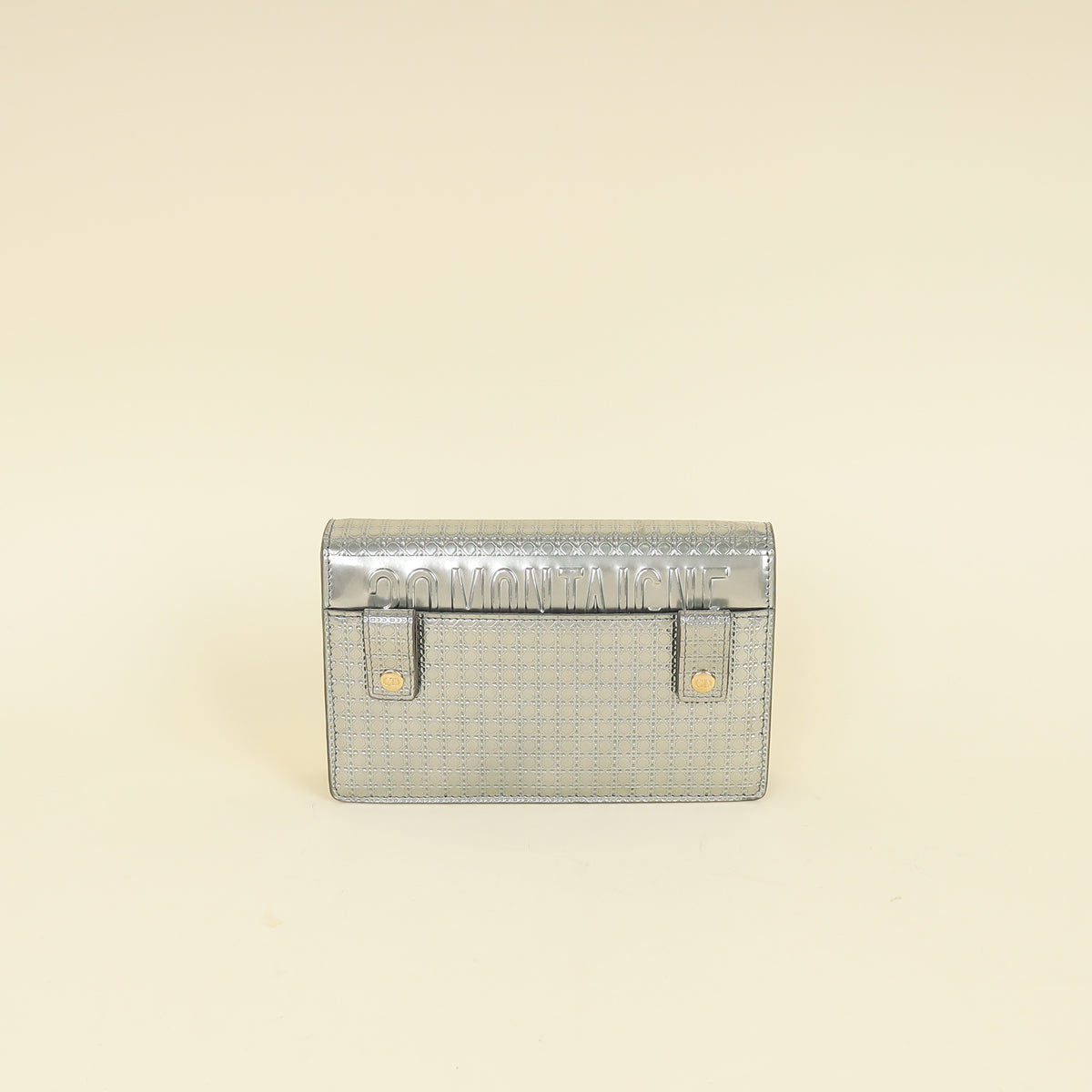 Christian Dior Silver 30 Montaigne Microcannge 2 Way Chain Pouch-Christian Dior-THE CLOSET