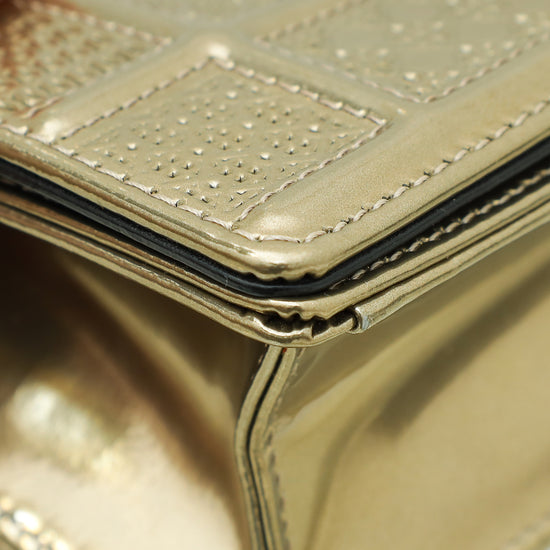 Christian Dior Metallic Gold Micro-Cannage Baby Diorama Flap Bag