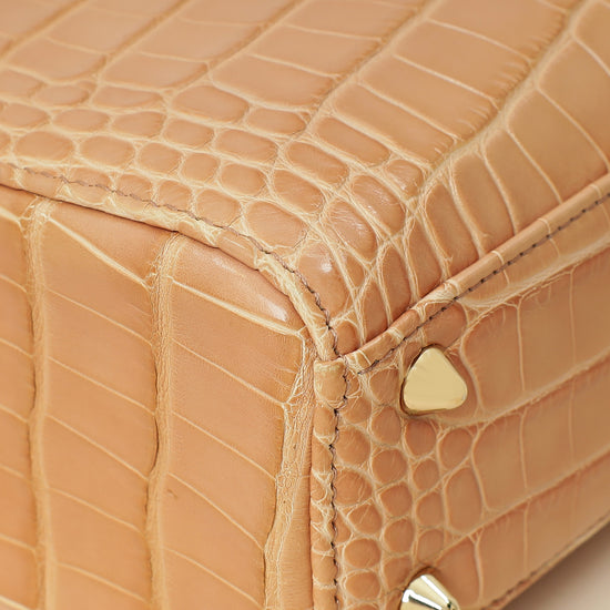 Christian Dior Blush Nude Alligator w/ Crystal Lady Dior Small Bag-Christian Dior-THE CLOSET