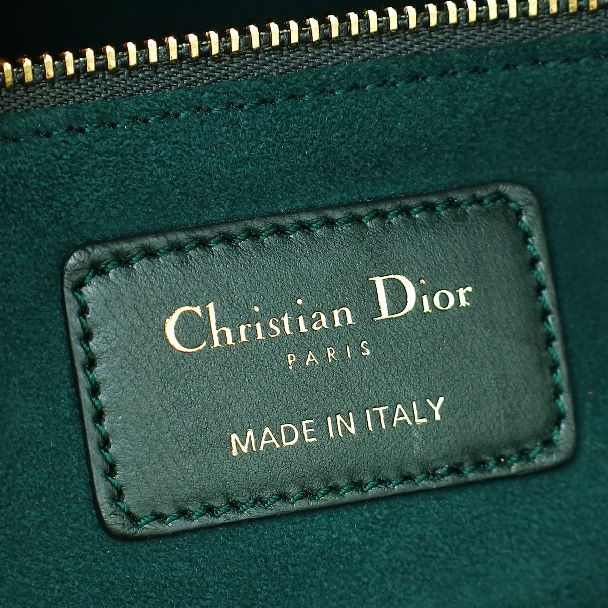 Christian Dior Dark Green Lady Dior Large Bag
