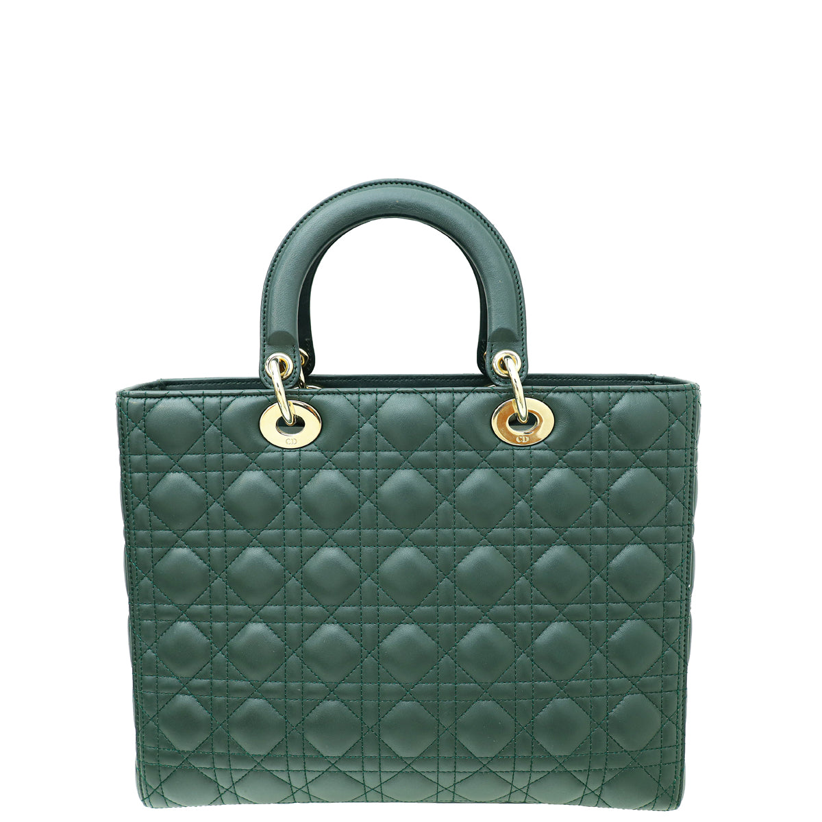 Christian Dior Dark Green Lady Dior Large Bag-Christian Dior-THE CLOSET