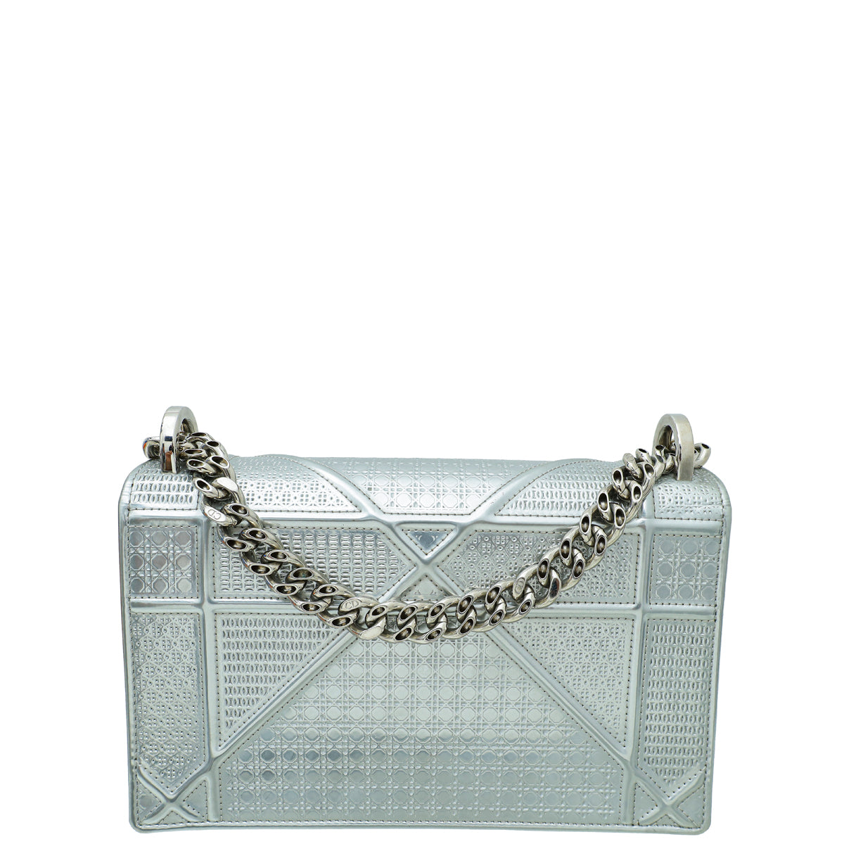 Christian Dior Silver Diorama Micro Cannage Small Shoulder Bag