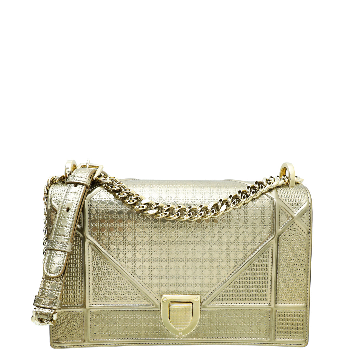 Christian Dior Champaigne Diorama Micro Cannage Medium Flap Bag-Christian Dior-THE CLOSET