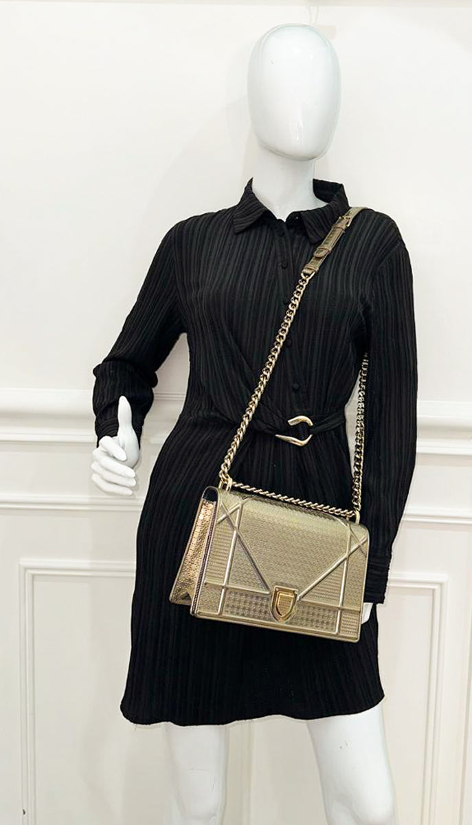 Christian Dior Champaigne Diorama Micro Cannage Medium Flap Bag THE CLOSET