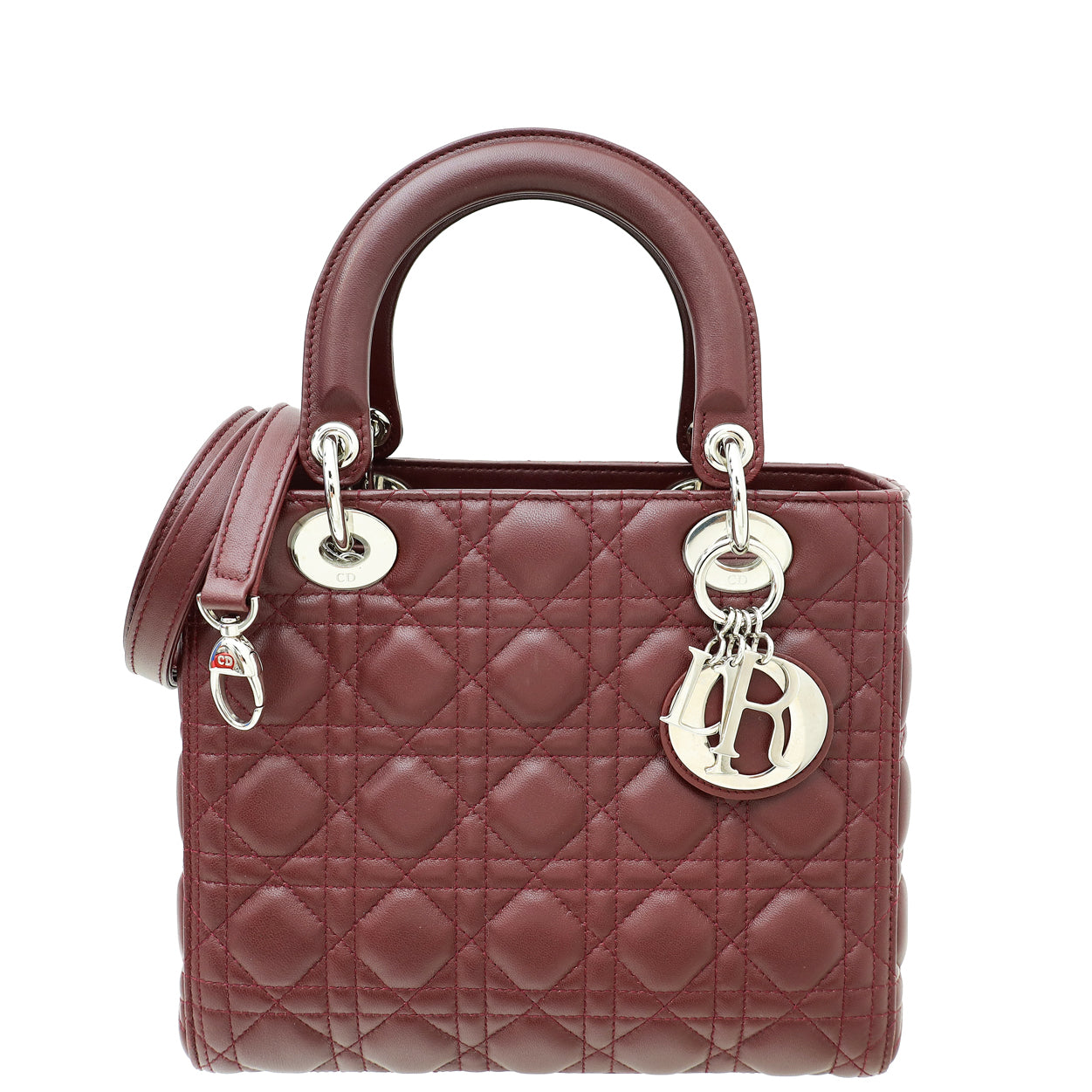Christian Dior Burgundy Lady Dior Medium Bag