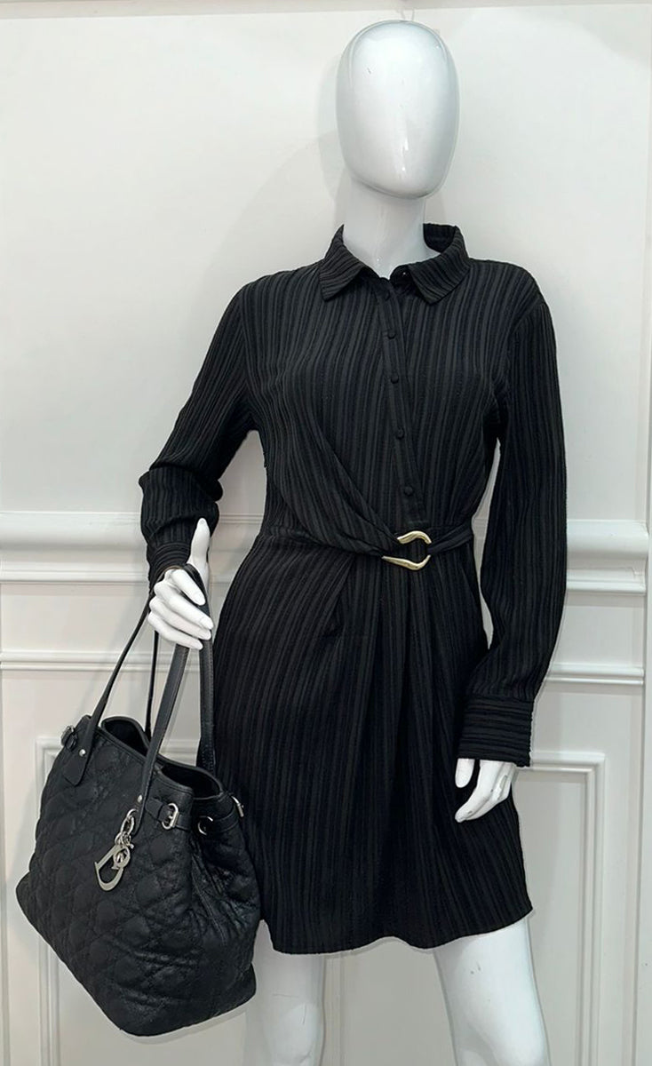 Christian Dior Black Panarea Tote Cannage Medium Bag