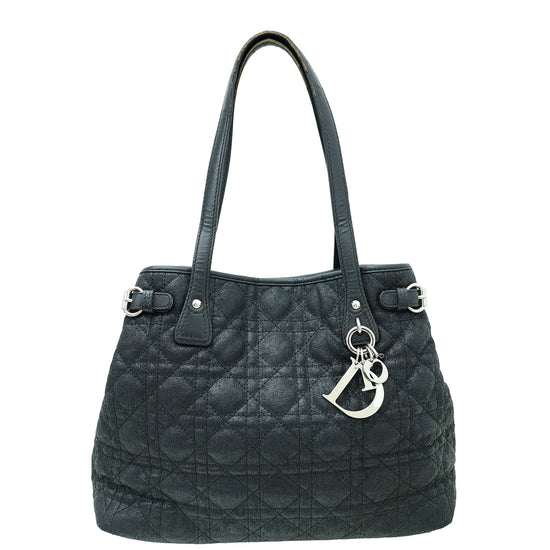 Christian Dior Black Panarea Tote Cannage Medium Bag