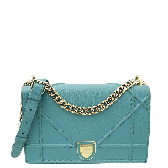 Christian Dior Blue Grey Diorama Medium Bag