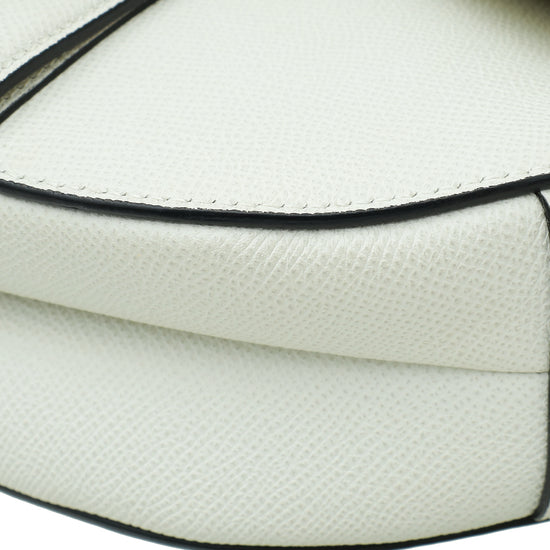 Christian Dior White Saddle Medium Bag