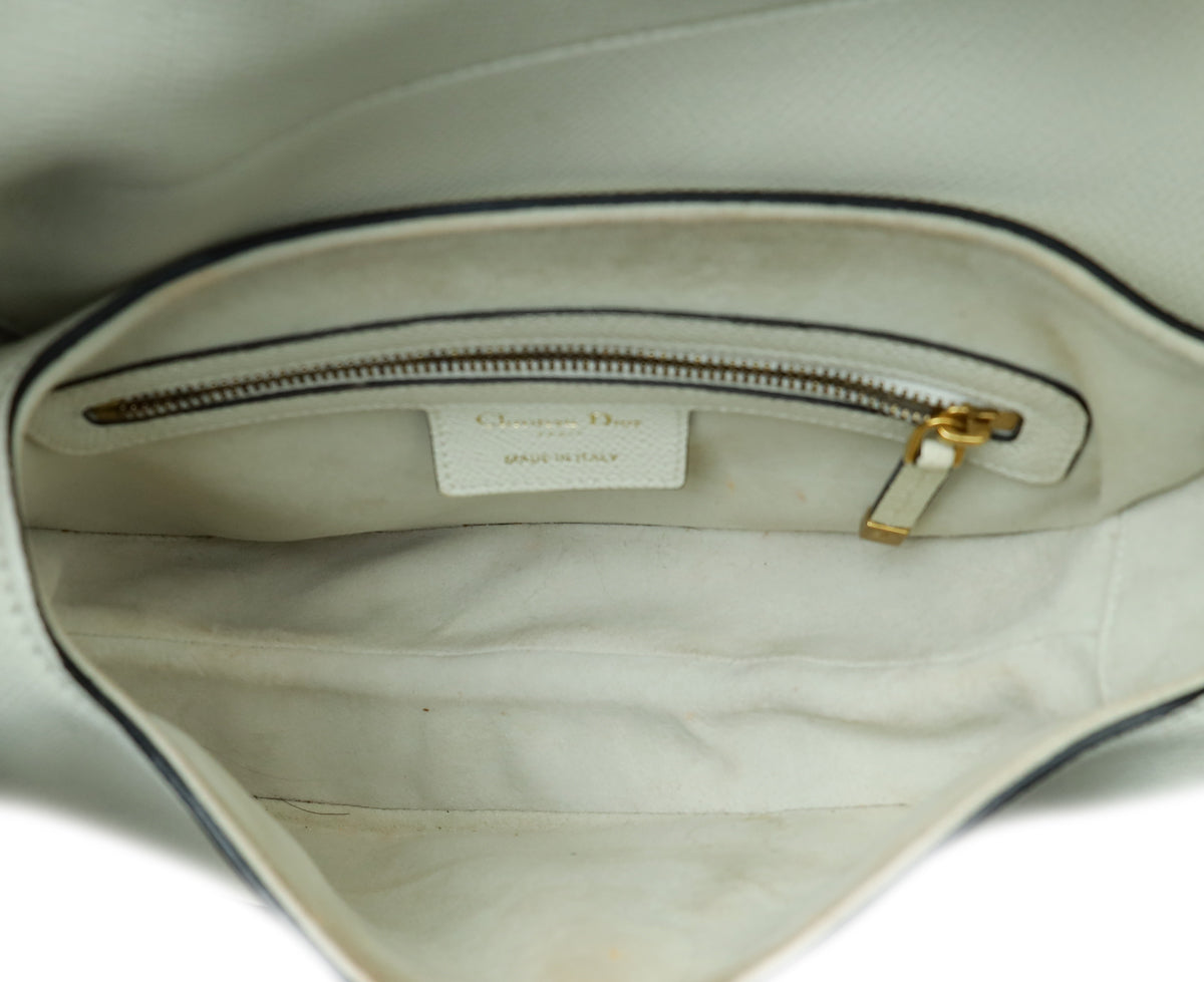 Christian Dior White Saddle Medium Bag