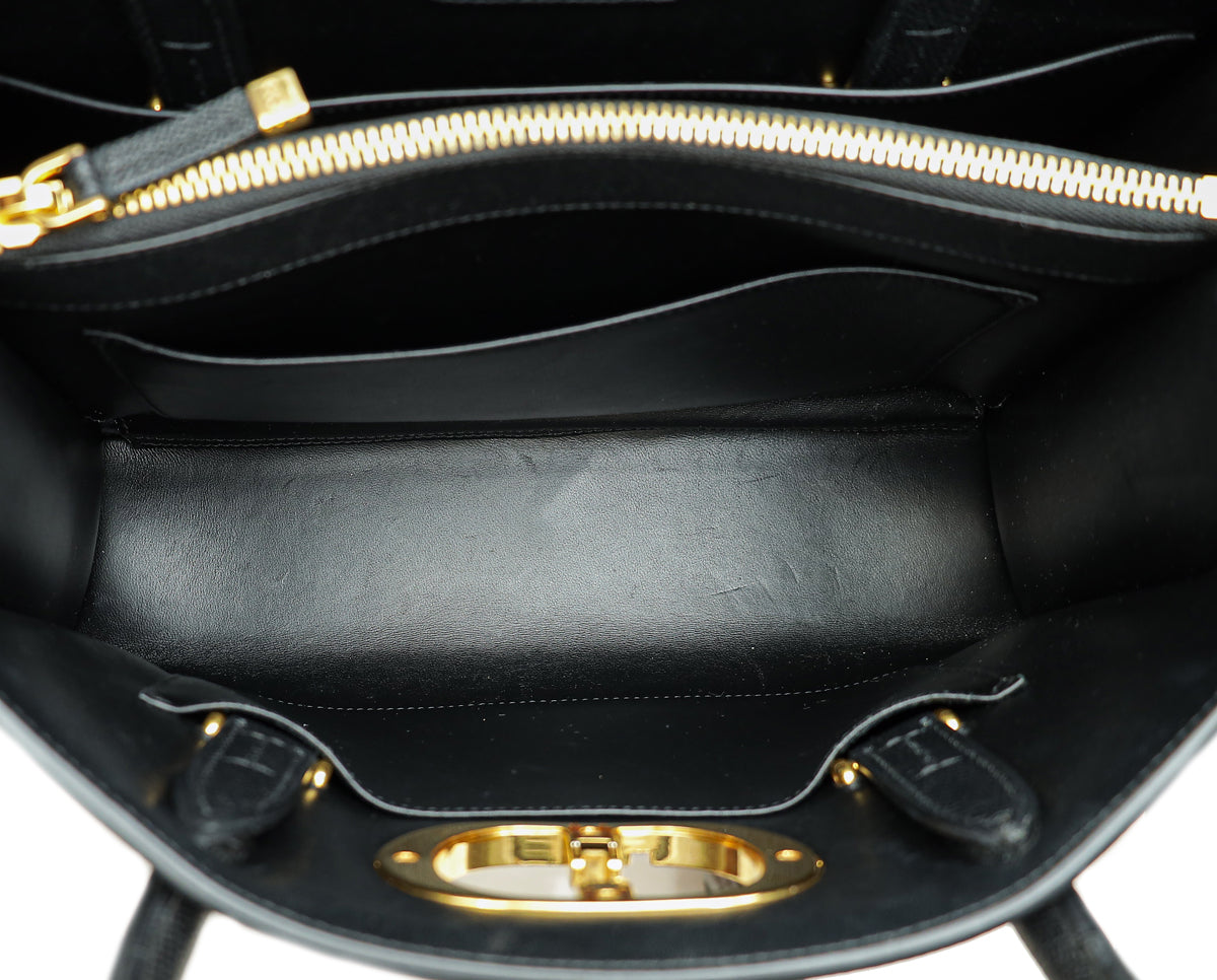 Christian Dior Black St. Honore Top Handle Tote Large Bag