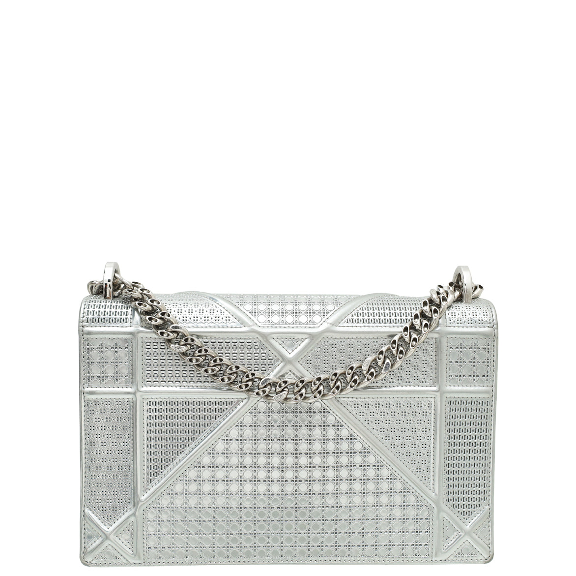 Christian Dior Silver Diorama Micro Cannage Medium Bag-Christian Dior-THE CLOSET