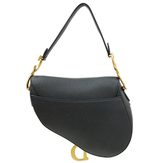 Christian Dior Black Saddle Bag W/ Strap